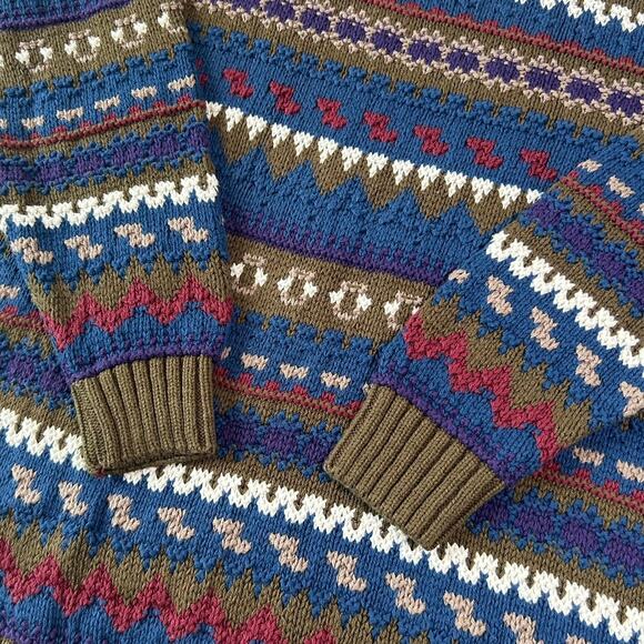 Vintage 90s American Eagle Crewneck Sweater Mens XL Patterned Grandpacore Preppy - Picture 10 of 10